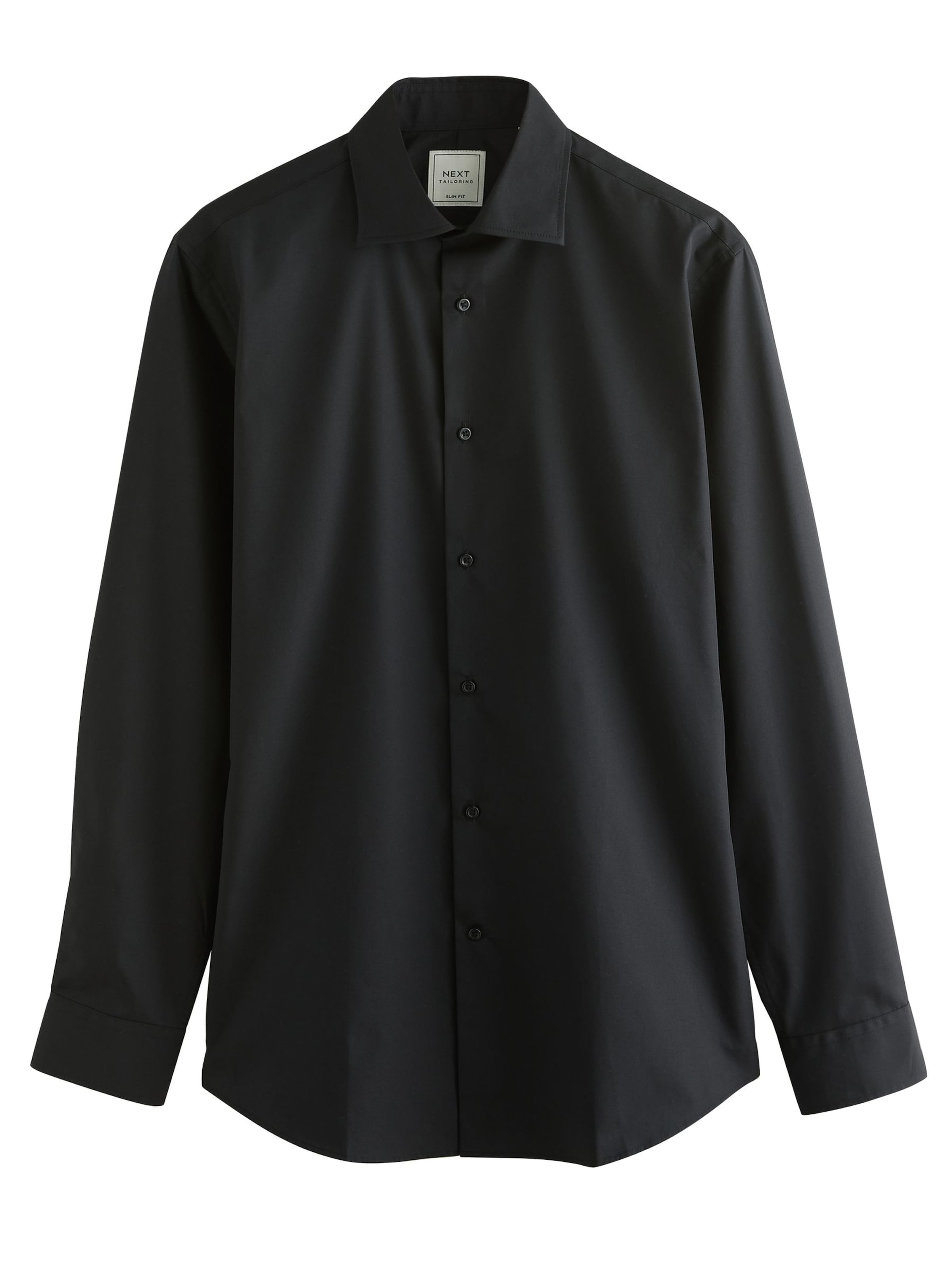 Next Slim fit Πουκάμισο σε μαύρο: μπροστά