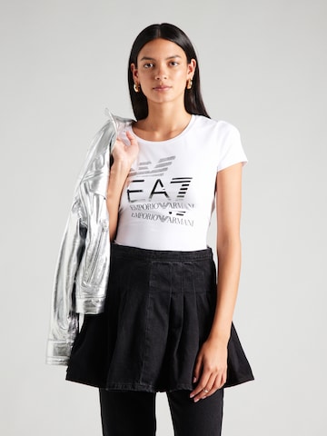 Tricou de la EA7 Emporio Armani pe alb: față