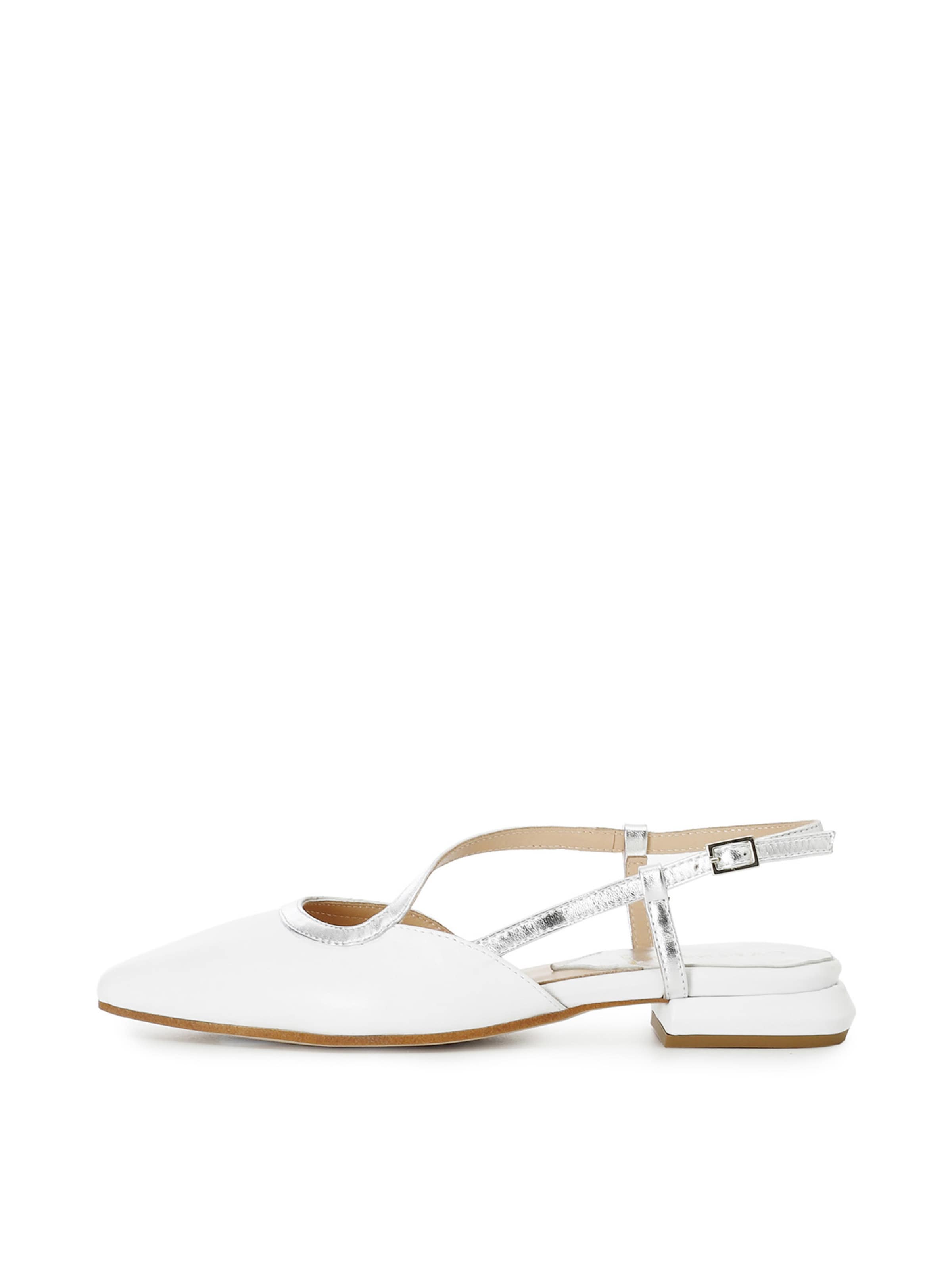 CAFè NOIR Ballerina met riempjes in Wit: voorkant