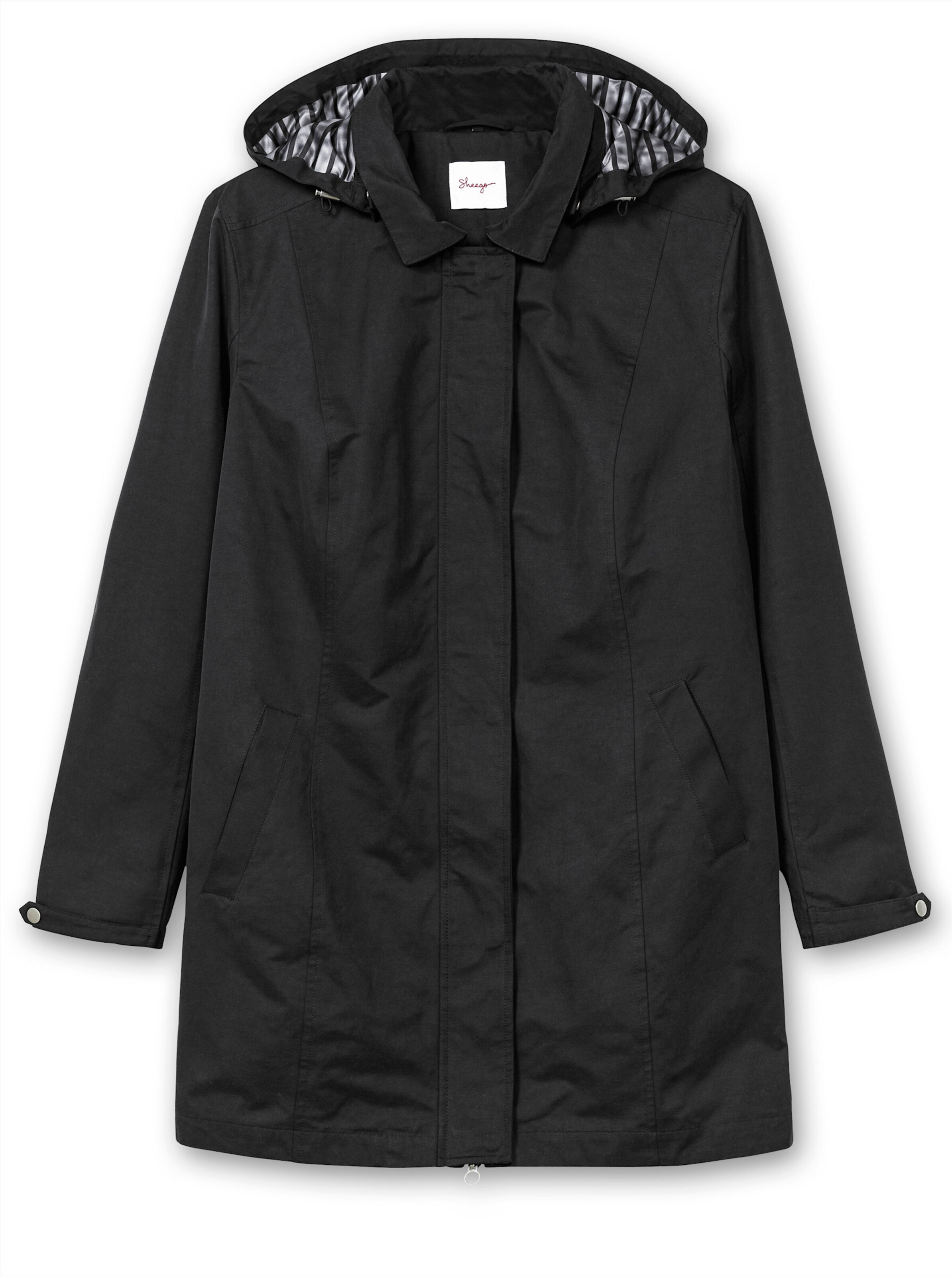 SHEEGO Overgangsparka i sort: forside
