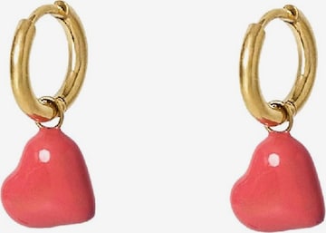 Cala Rose Ohrringe 'COEUR' in Rot: Vorderseite
