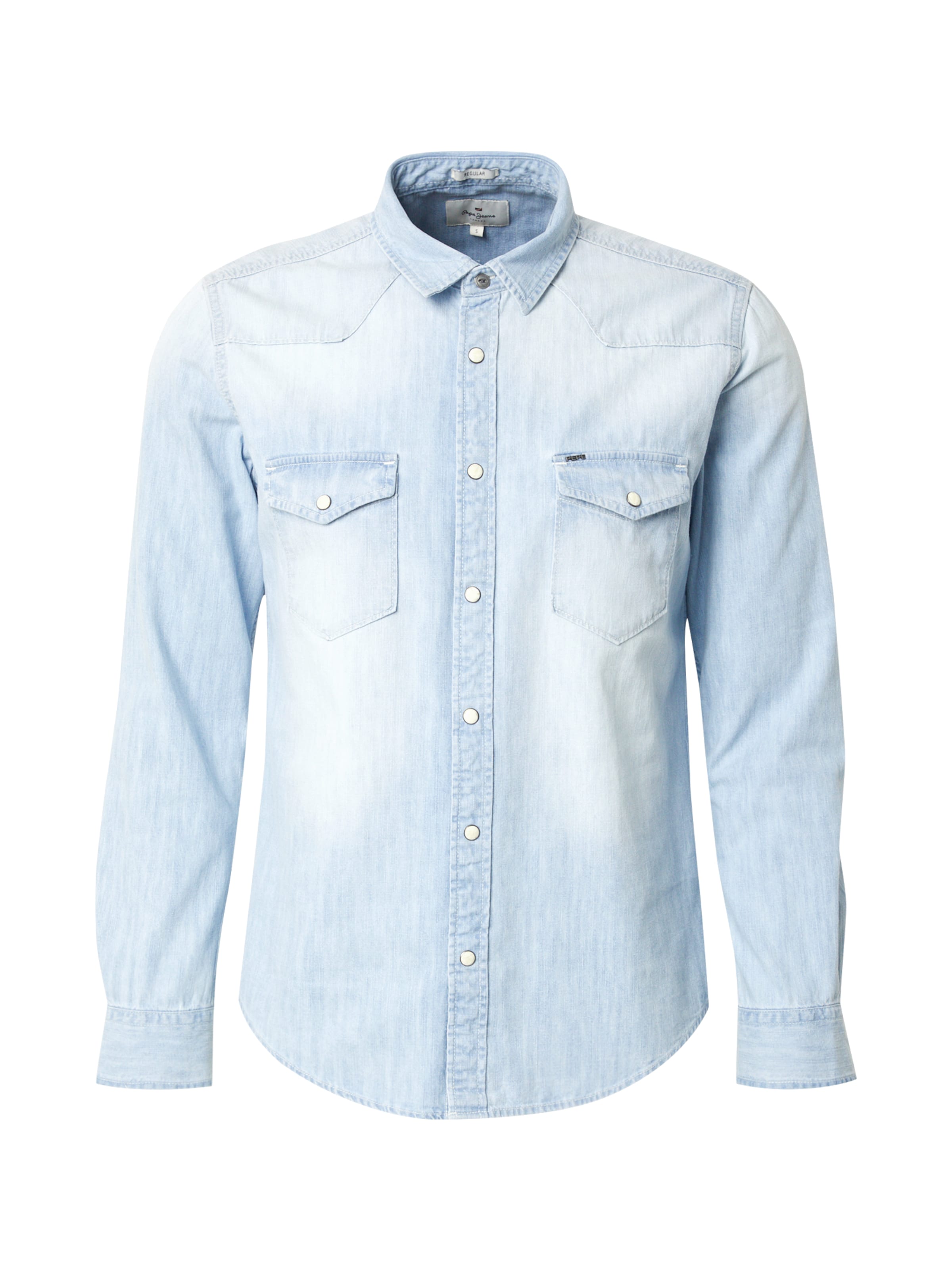 Pepe Jeans Regular fit Button Up Shirt 'HANCK' in Blue: front