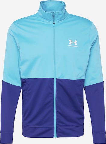 UNDER ARMOUR Athletic Zip-Up Hoodie in Blue: front