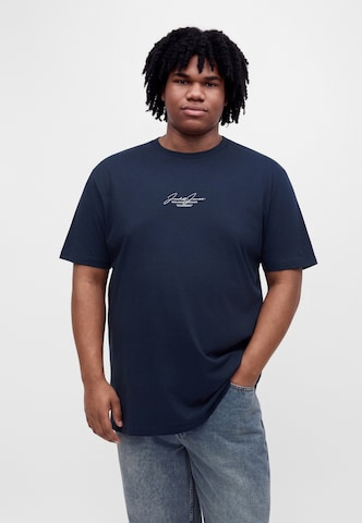 Jack & Jones Plus Shirt 'JJCOVER SCRIPT' in Blue