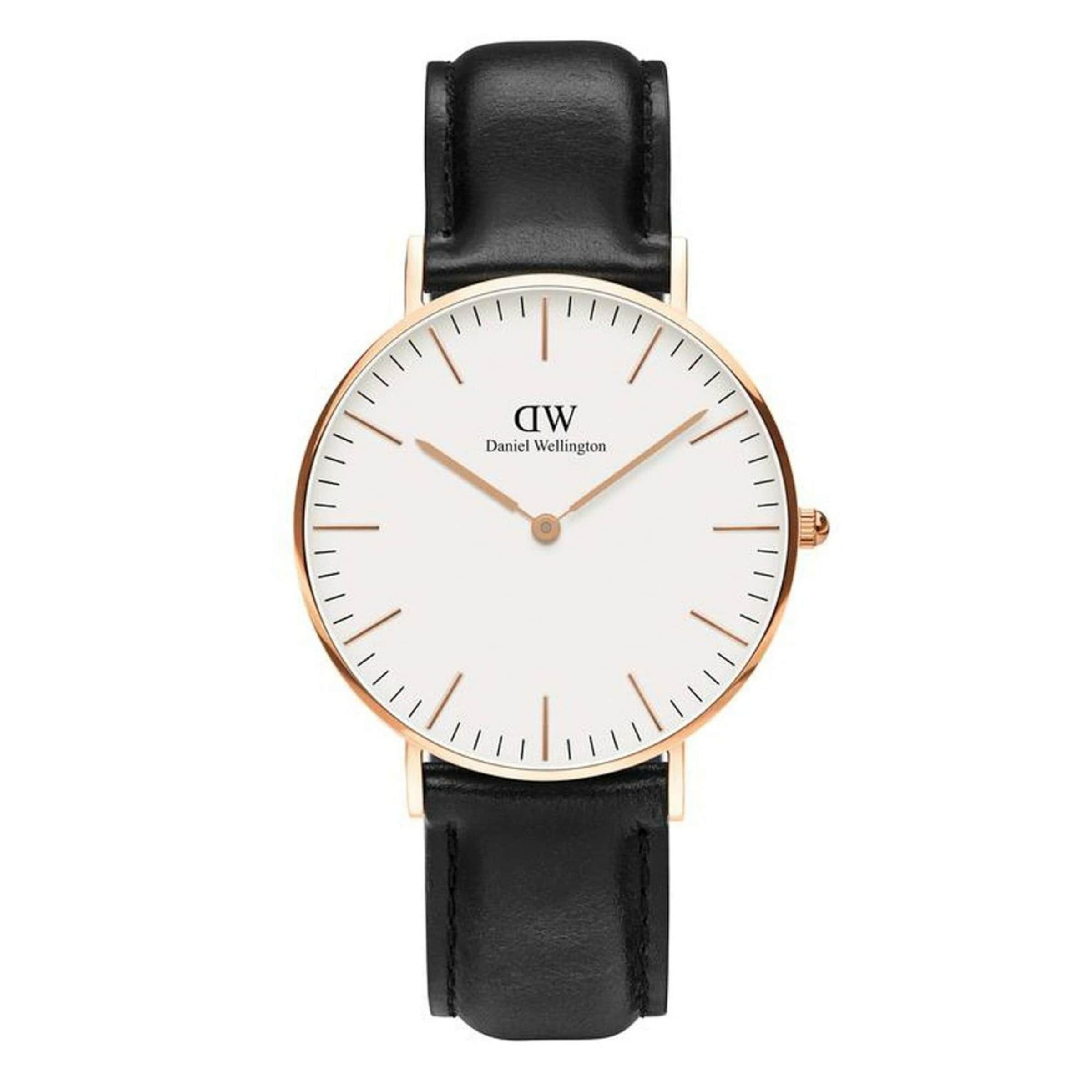 Daniel Wellington Uhr in Schwarz: Vorderseite