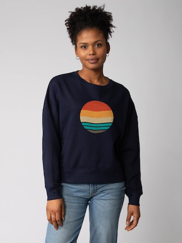 Sweat-shirt 'Sunset Ocean ' Watapparel en bleu : devant