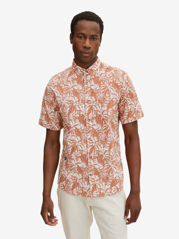 TOM TAILOR Regular fit Button Up Shirt in Orange: front