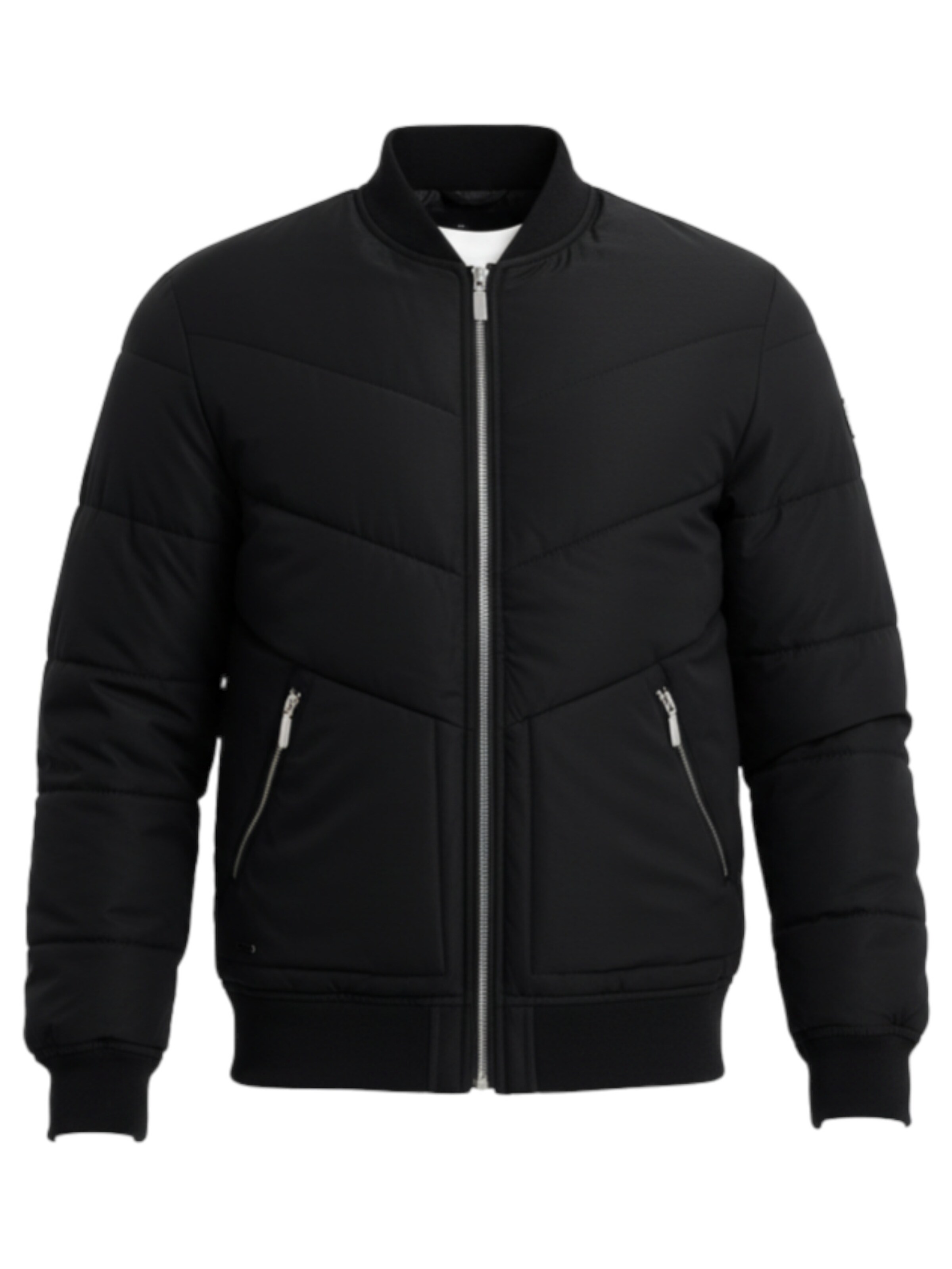 Veste mi-saison 'OM-JALP-0143' Ombre en noir : devant