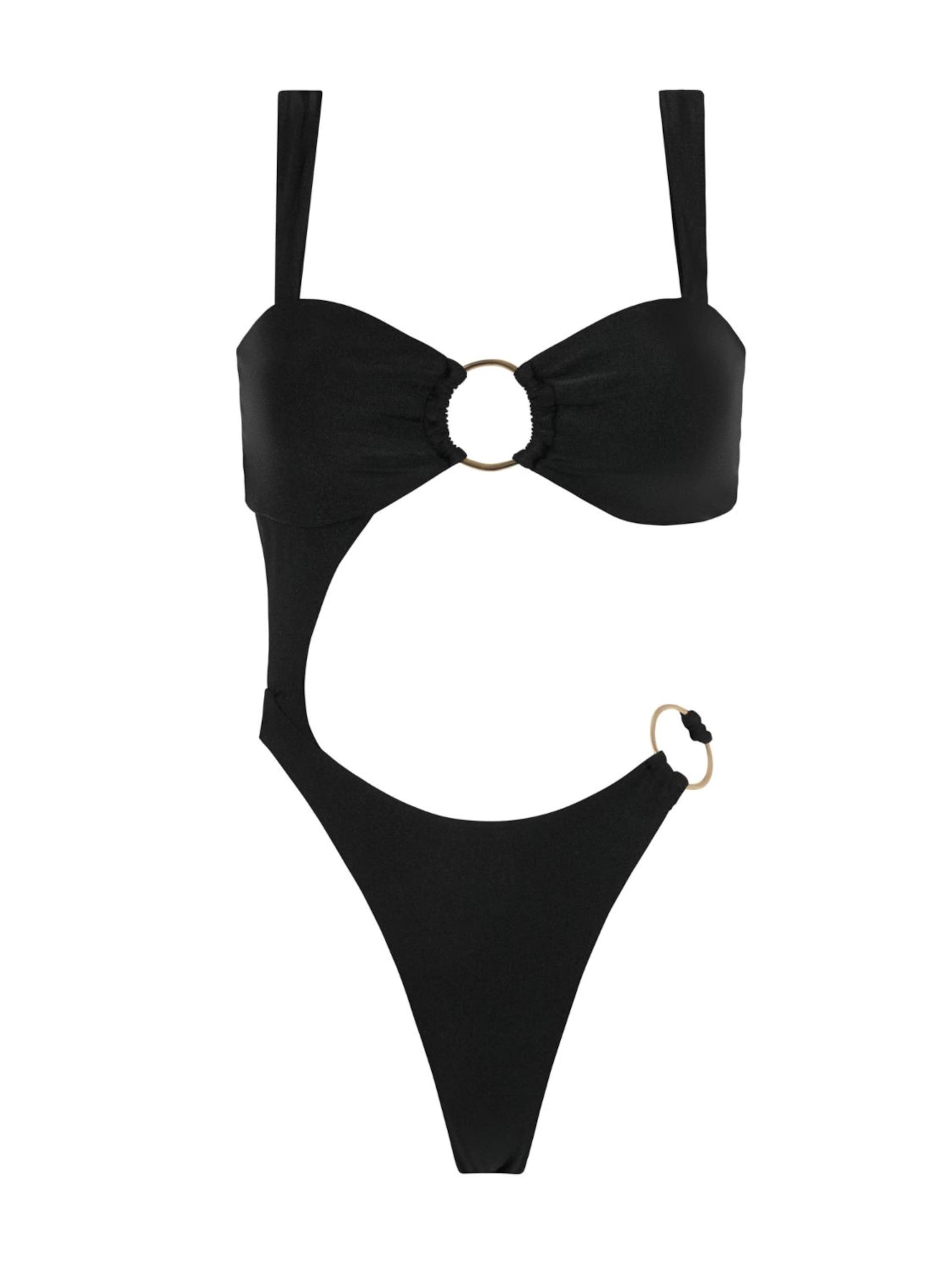 Bandeau Maillot de bain 'Sirena' Acuarela Brand en noir : devant