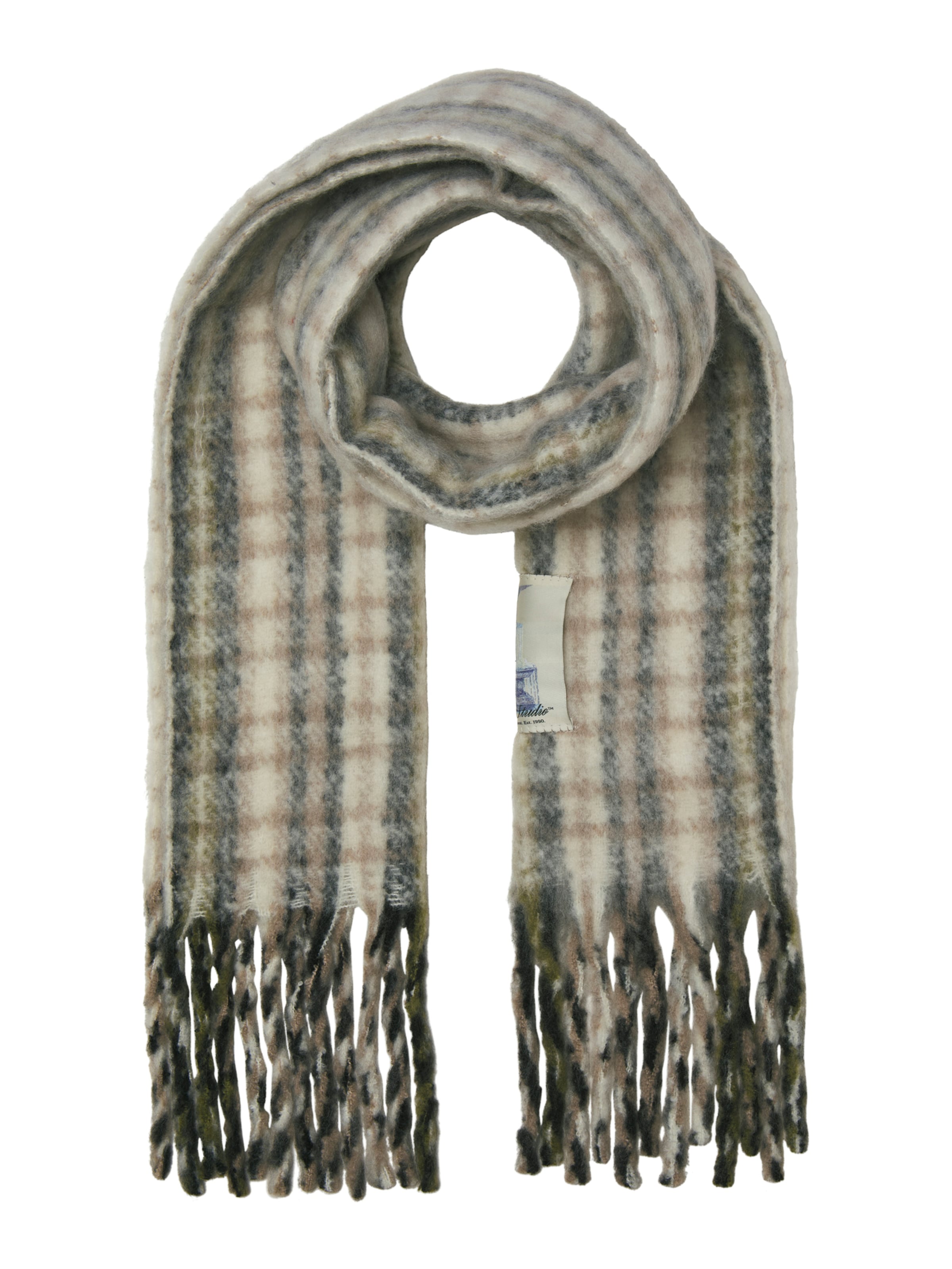 JACK & JONES Шал 'JACNORREBRO' в бяло: отпред