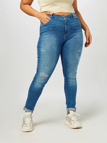 ONLY Carmakoma Skinny Jeans 'Carlaola Life' i blå: framsida