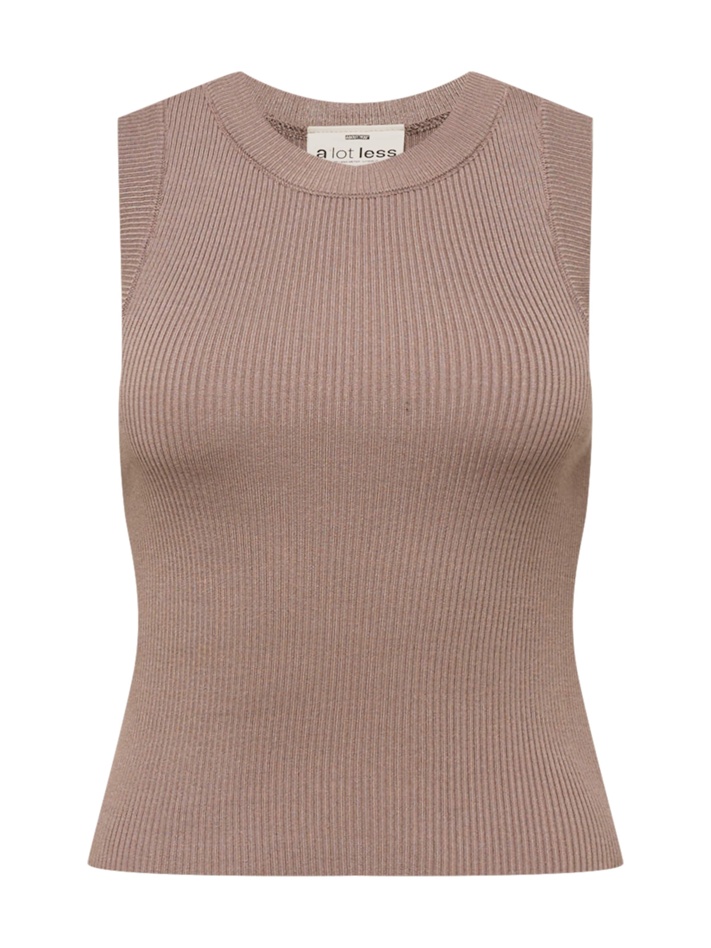 A LOT LESS - Top de punto 'Maxi' en marrón: frente