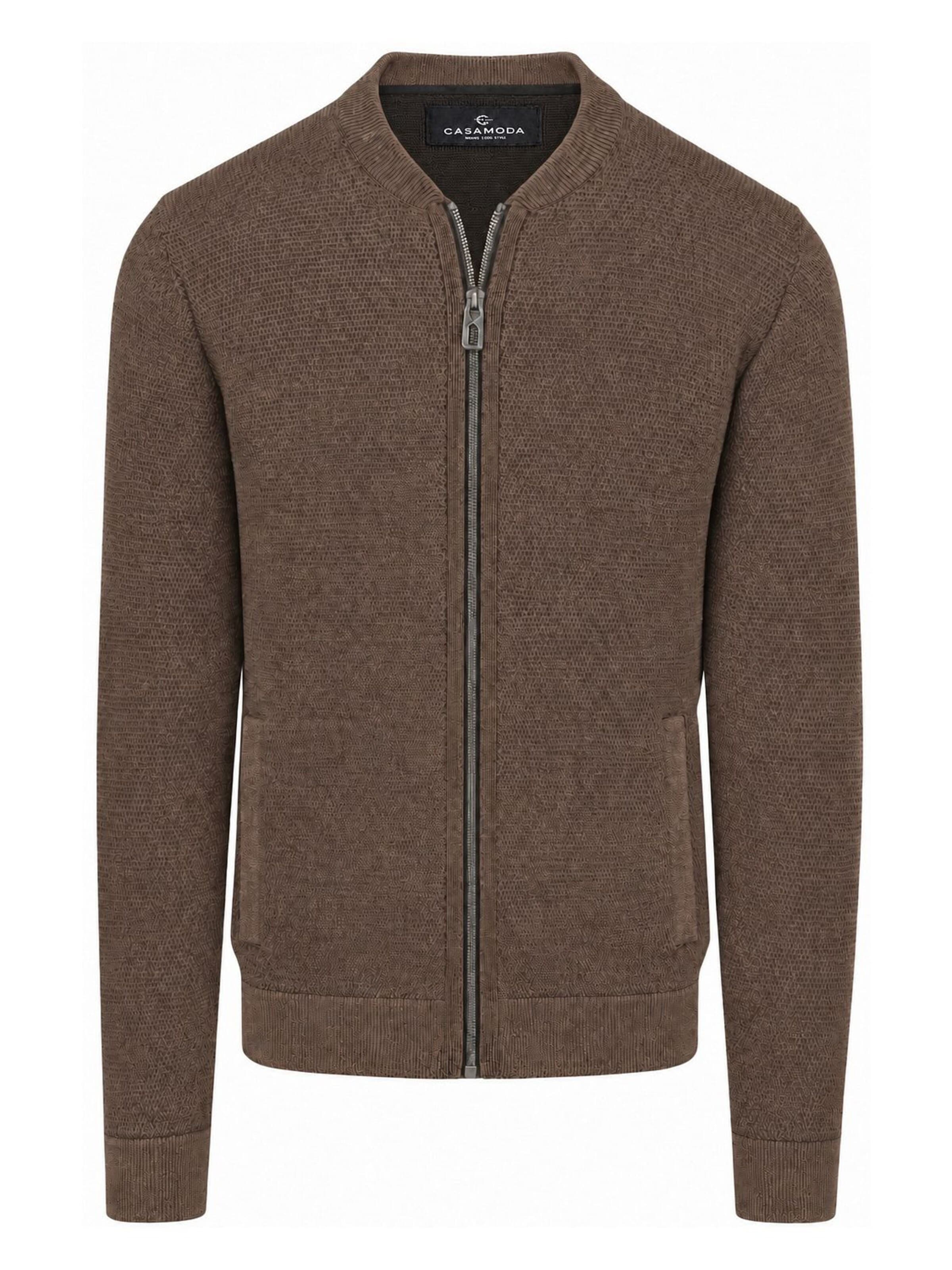 CASA MODA Knit Cardigan in Brown: front
