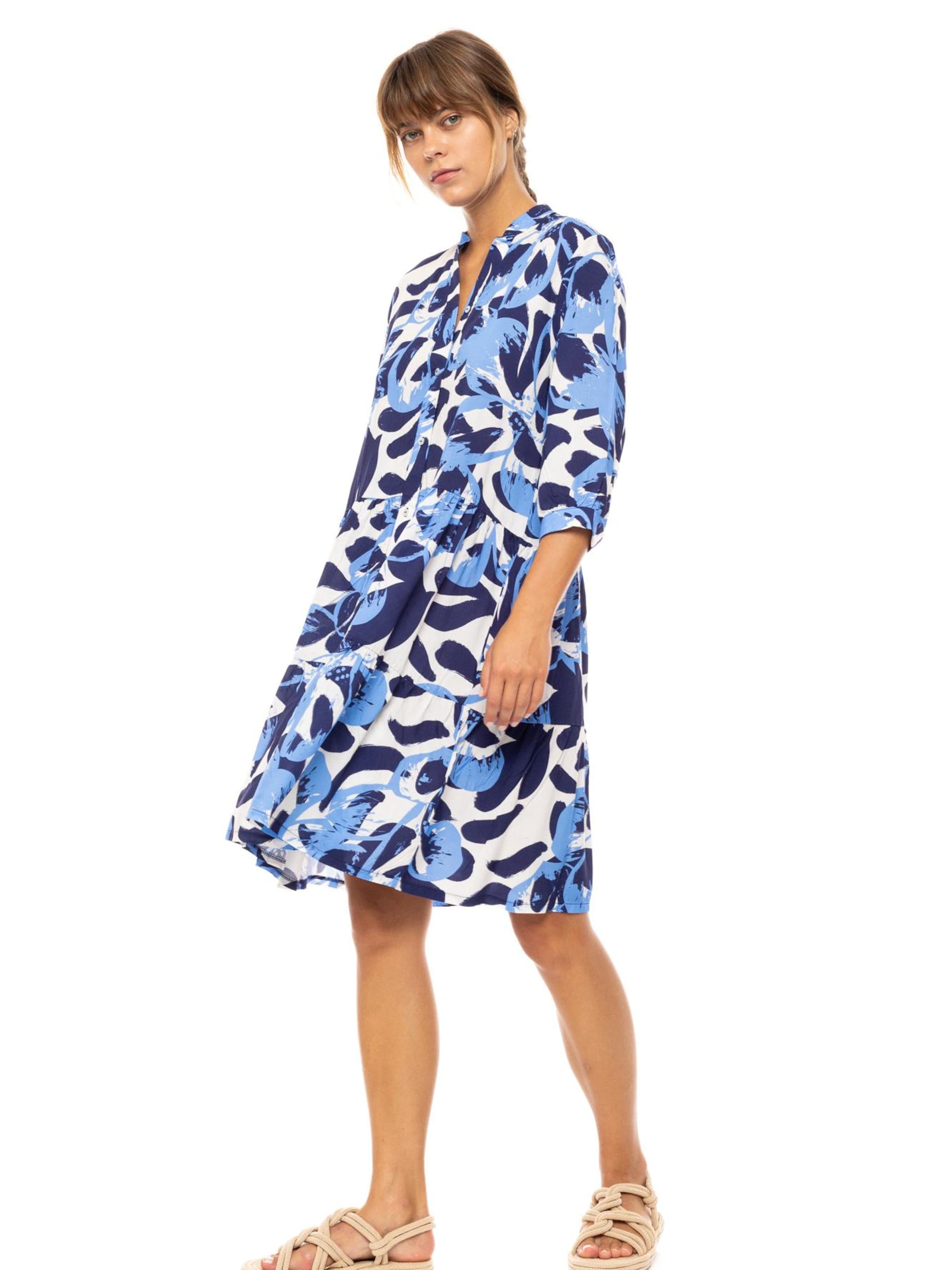 Pink Label - Vestido de verano 'ABSTRACT' en azul