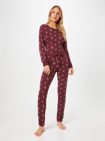 SCHIESSER - Calças de pijama ' Mix+Relax ' em vermelho