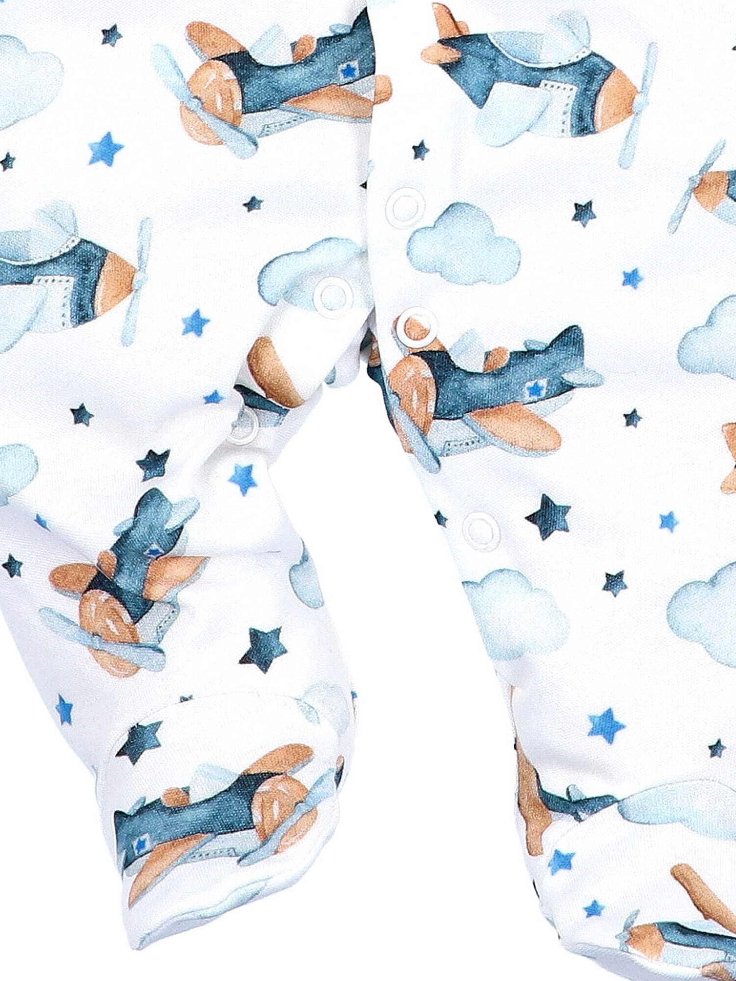 NINI Rompertje/body 'Flugzeug' in Wit