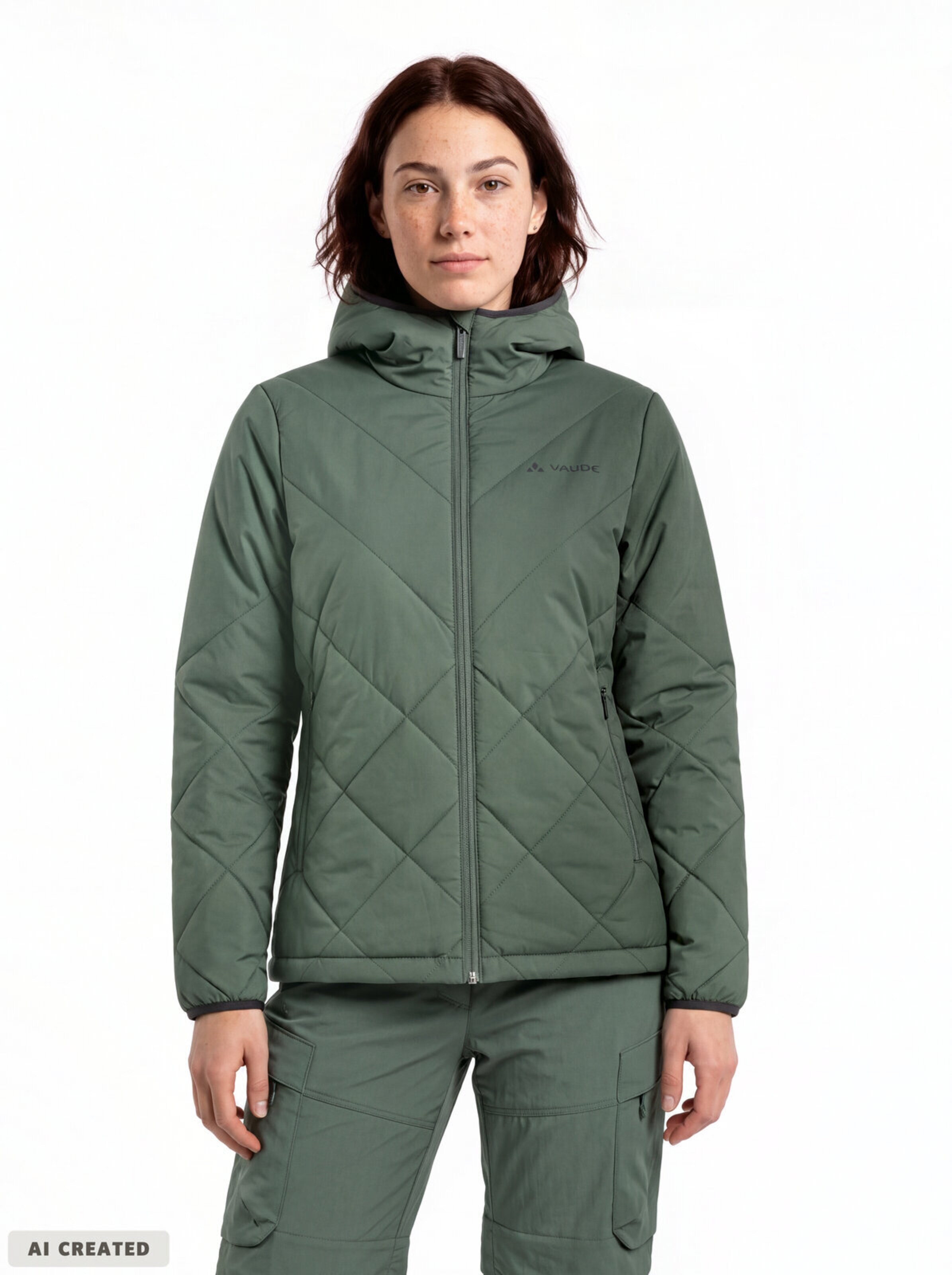 VAUDE Outdoorjas in Groen: voorkant