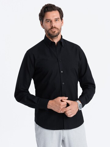 Ombre Regular fit Button Up Shirt 'SHOS-0114' in Black