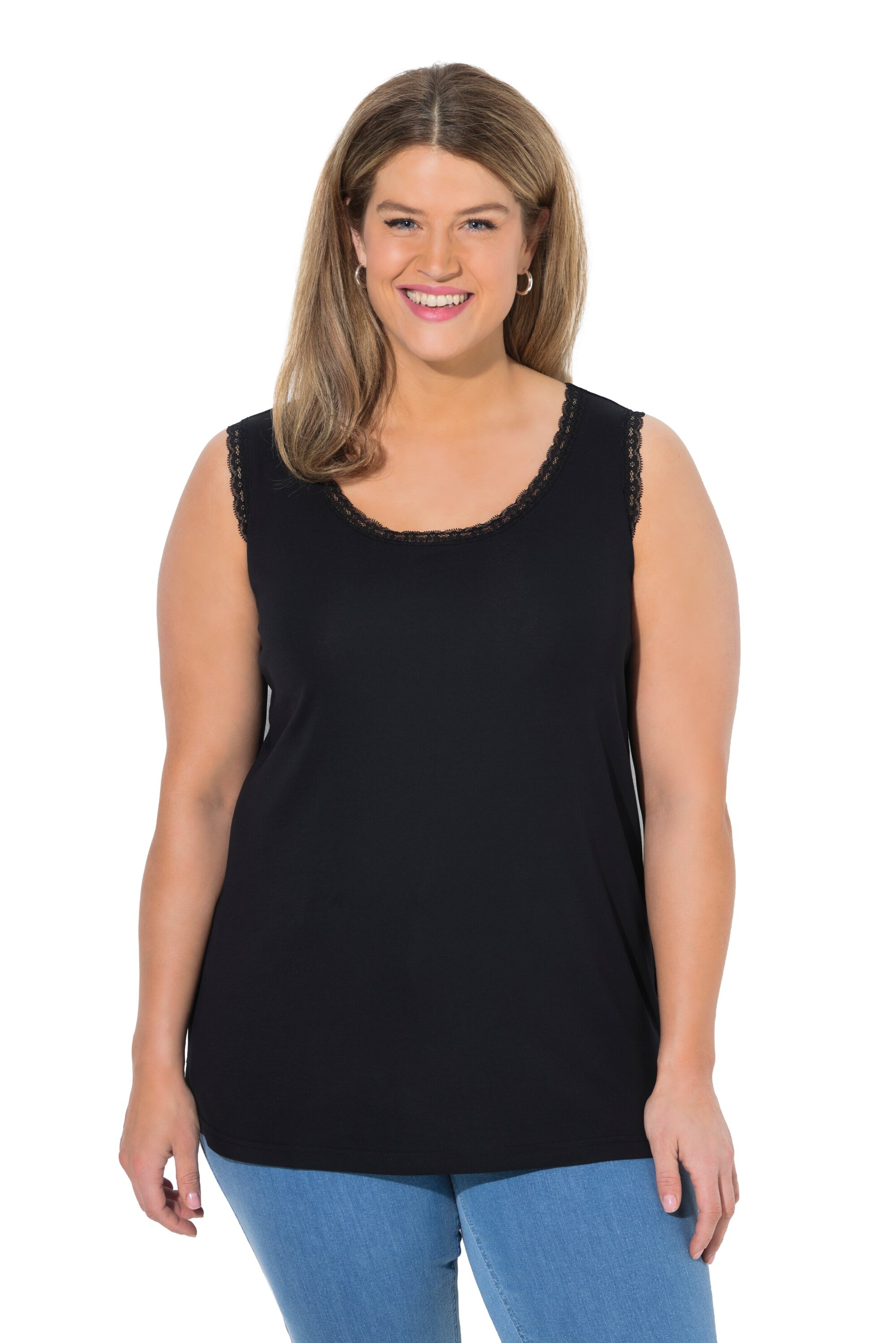 Ulla Popken Top in Schwarz: Vorderseite