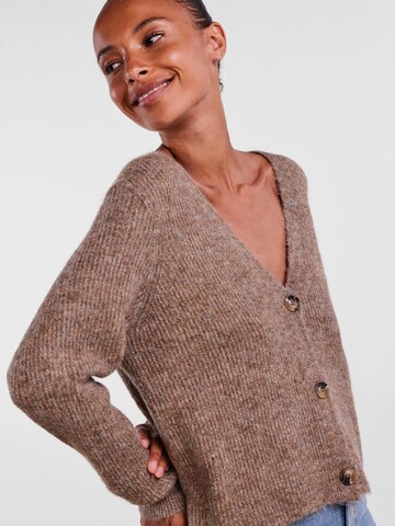 PIECES Knit cardigan 'Ellen' in Brown