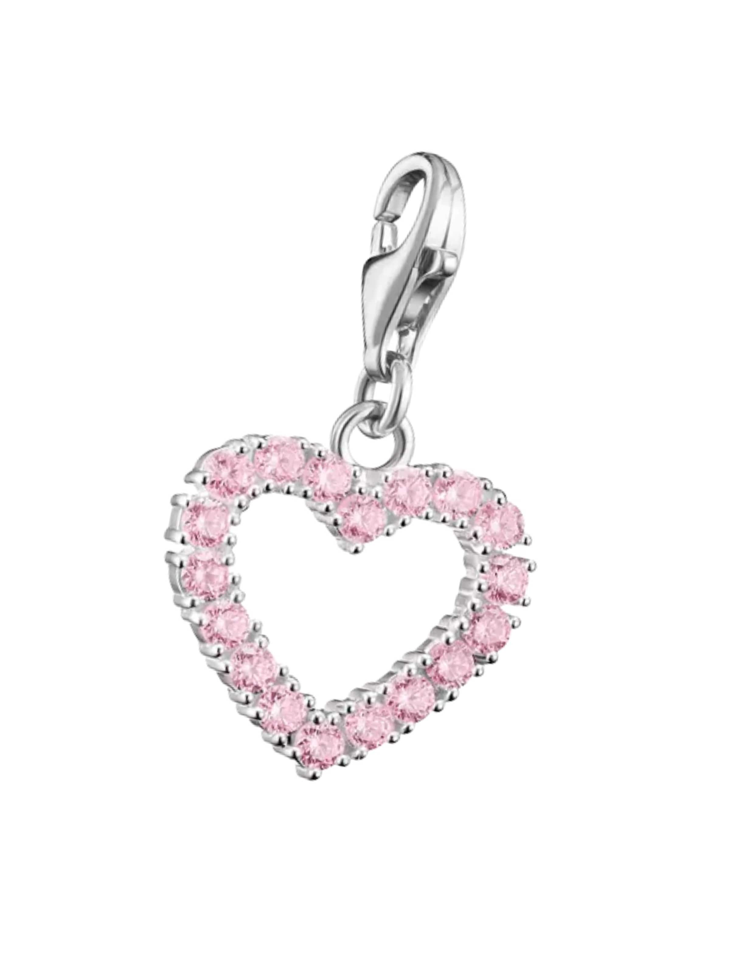Pendentif 'Silver Charm Pendant Pink Heart' Thomas Sabo en rose