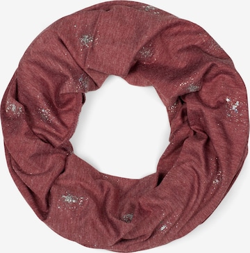 styleBREAKER Schlauchschal 'Loop Schal mit Glitzer und Pailletten Punkte' in Rot: Vorderseite
