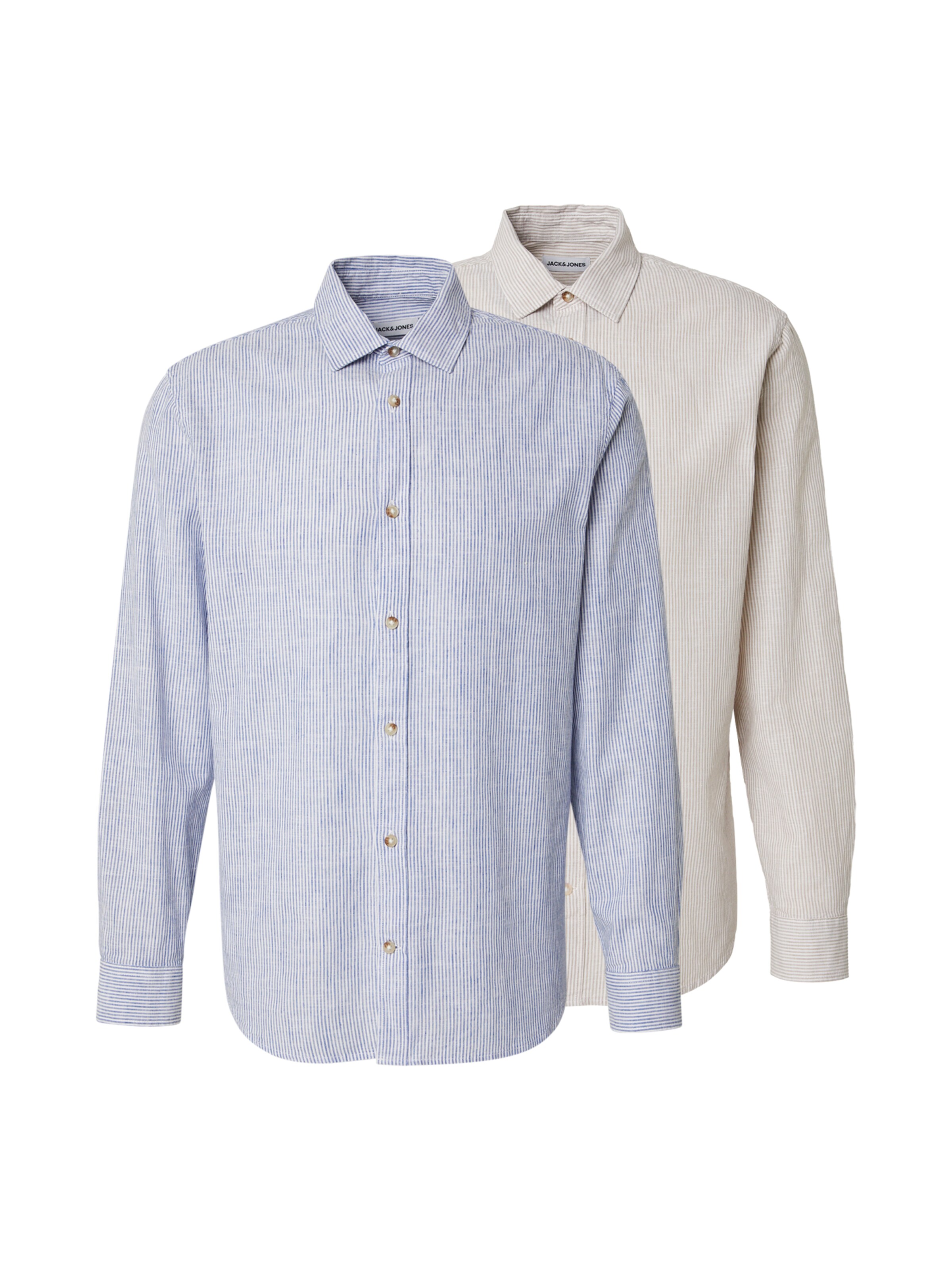 JACK & JONES Camisa 'JJESUMMER' em bege / azul / branco, Vista do artigo