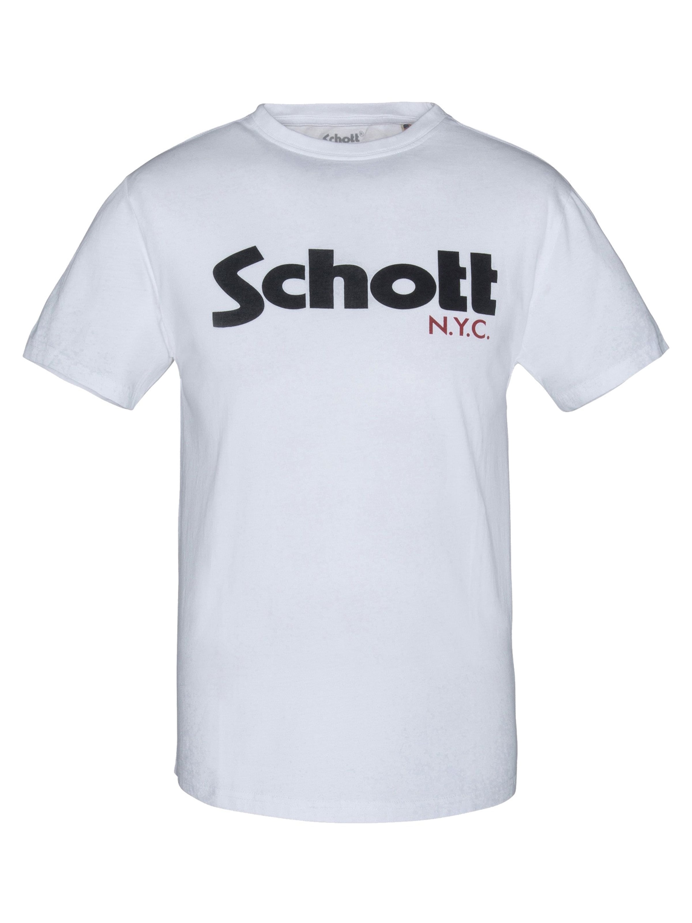 T-Shirt Schott NYC en blanc : devant