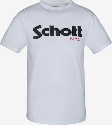 Schott NYC T-Shirt in Weiß: Vorderseite