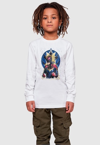 ABSOLUTE CULT Shirt 'Captain Marvel - Jet Burst' in Wit: voorkant