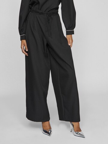 VILA Wide Leg Bukser i sort: forside