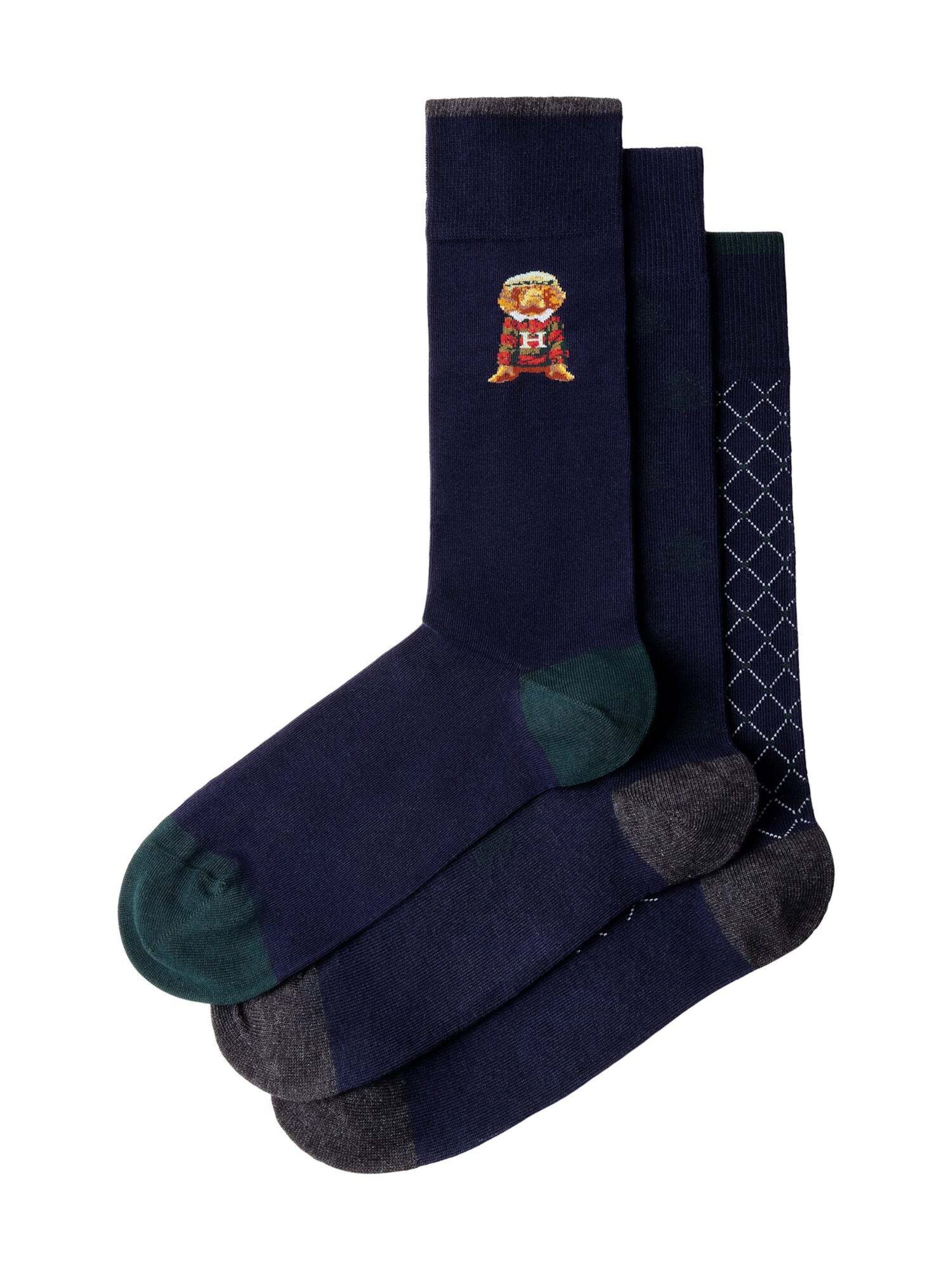 Hackett London Socken ' HARRY PLACEMENT ' in Blau: Vorderseite
