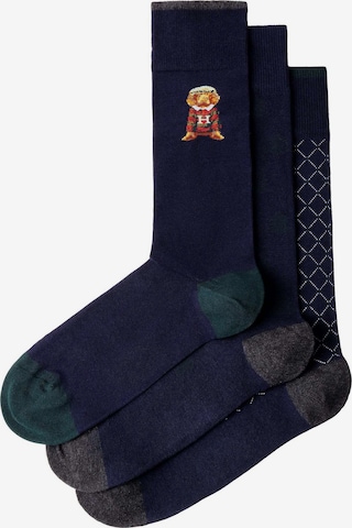Hackett London Socken ' HARRY PLACEMENT ' in Blau: Vorderseite