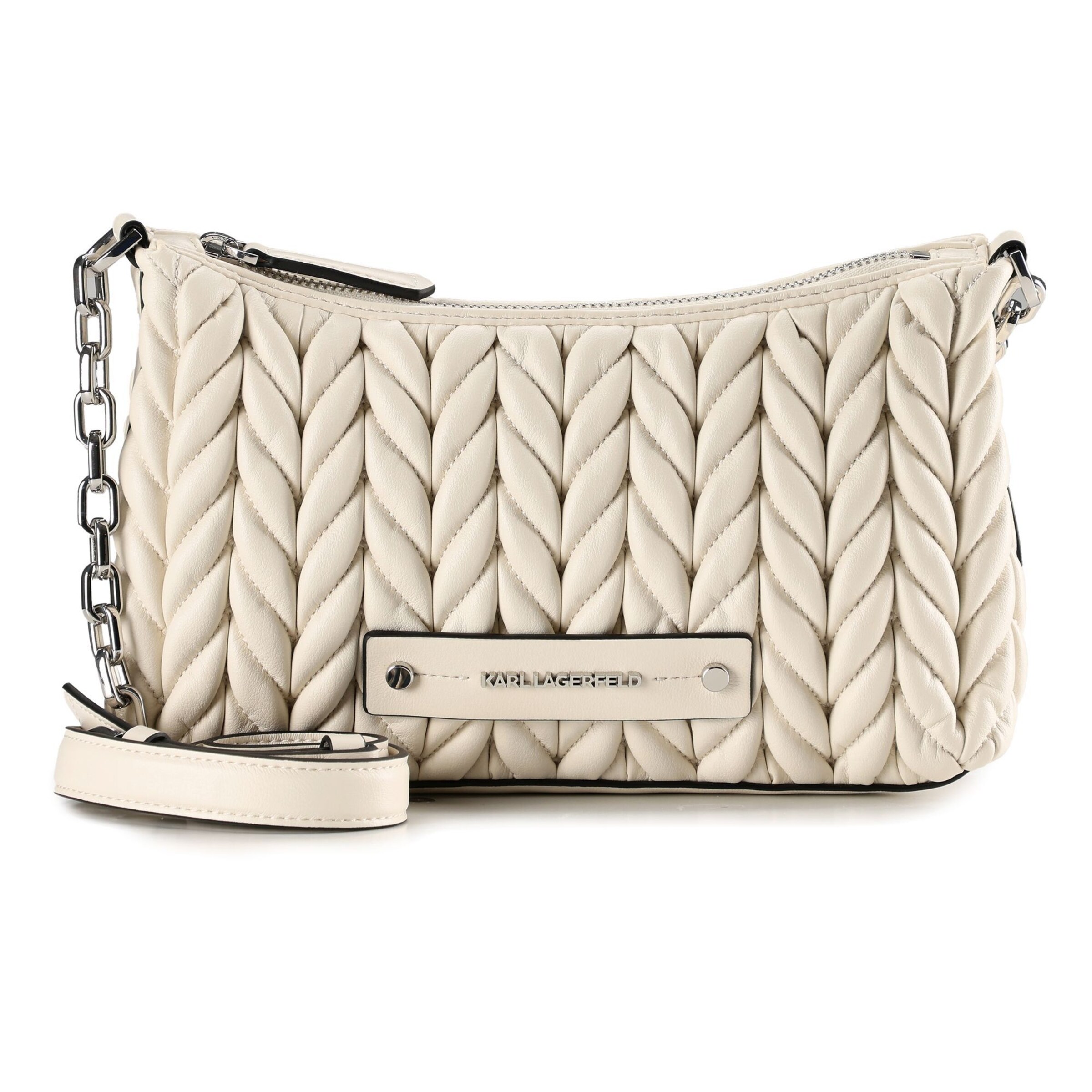 Karl Lagerfeld Sac à bandoulière 'Weave' en blanc, Vue avec produit