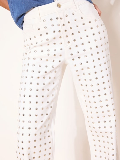 Lipsy Jeans in de kleur Zilver / Wit, Productweergave