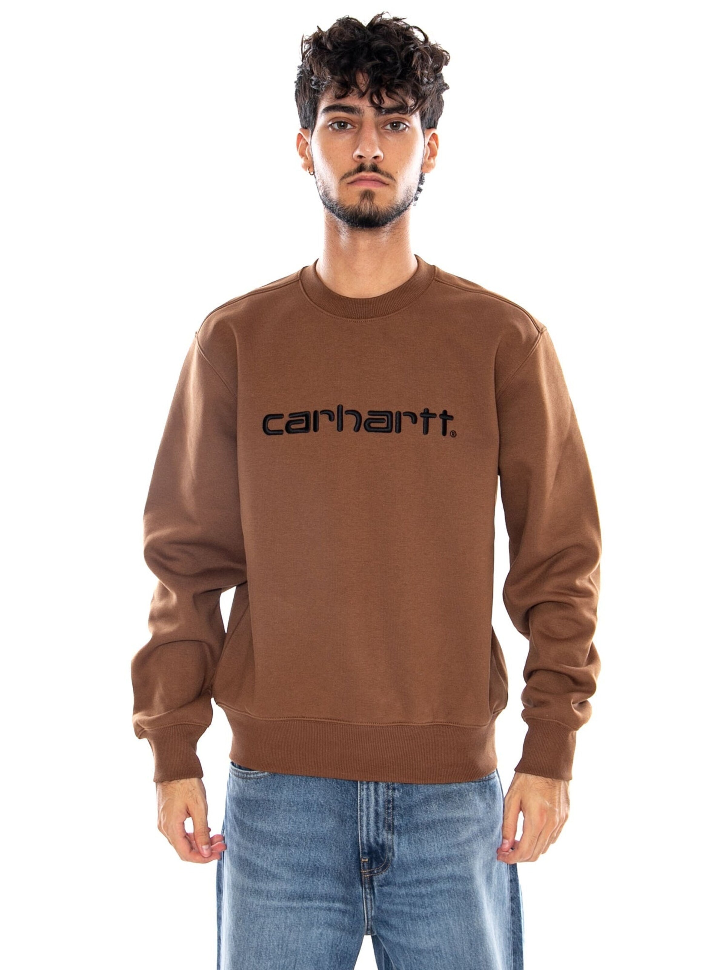 Carhartt WIP Sweatshirt 'H BROWN / BLACK' in Bruin