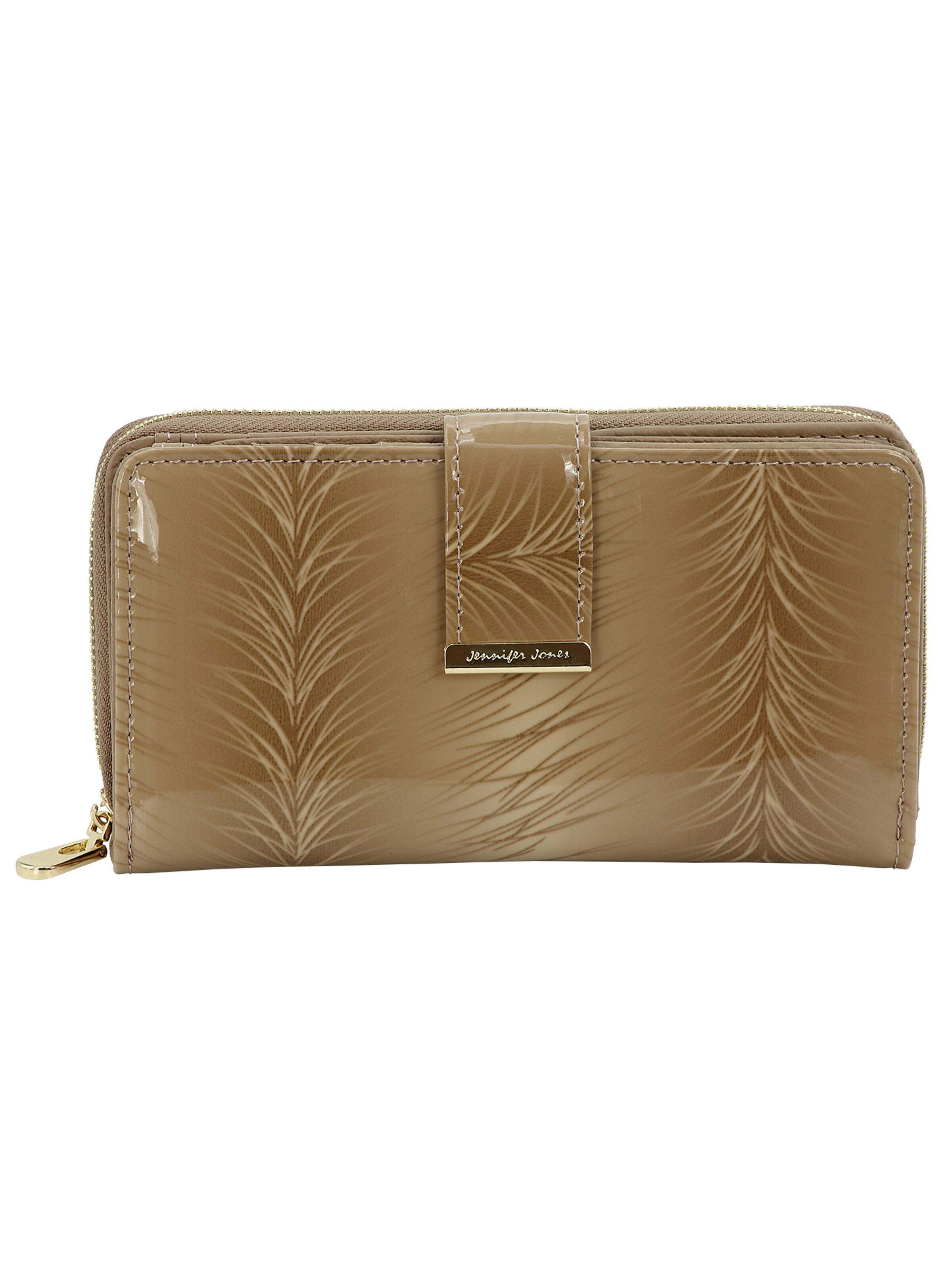 Jennifer Jones Wallet in Beige: front