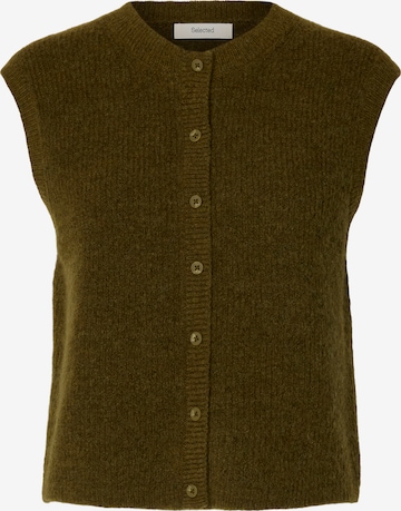 SELECTED Strickweste 'SLFLulu' in Grün: Vorderseite
