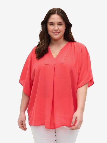 Zizzi - Blusa 'Viola' en rojo: frente