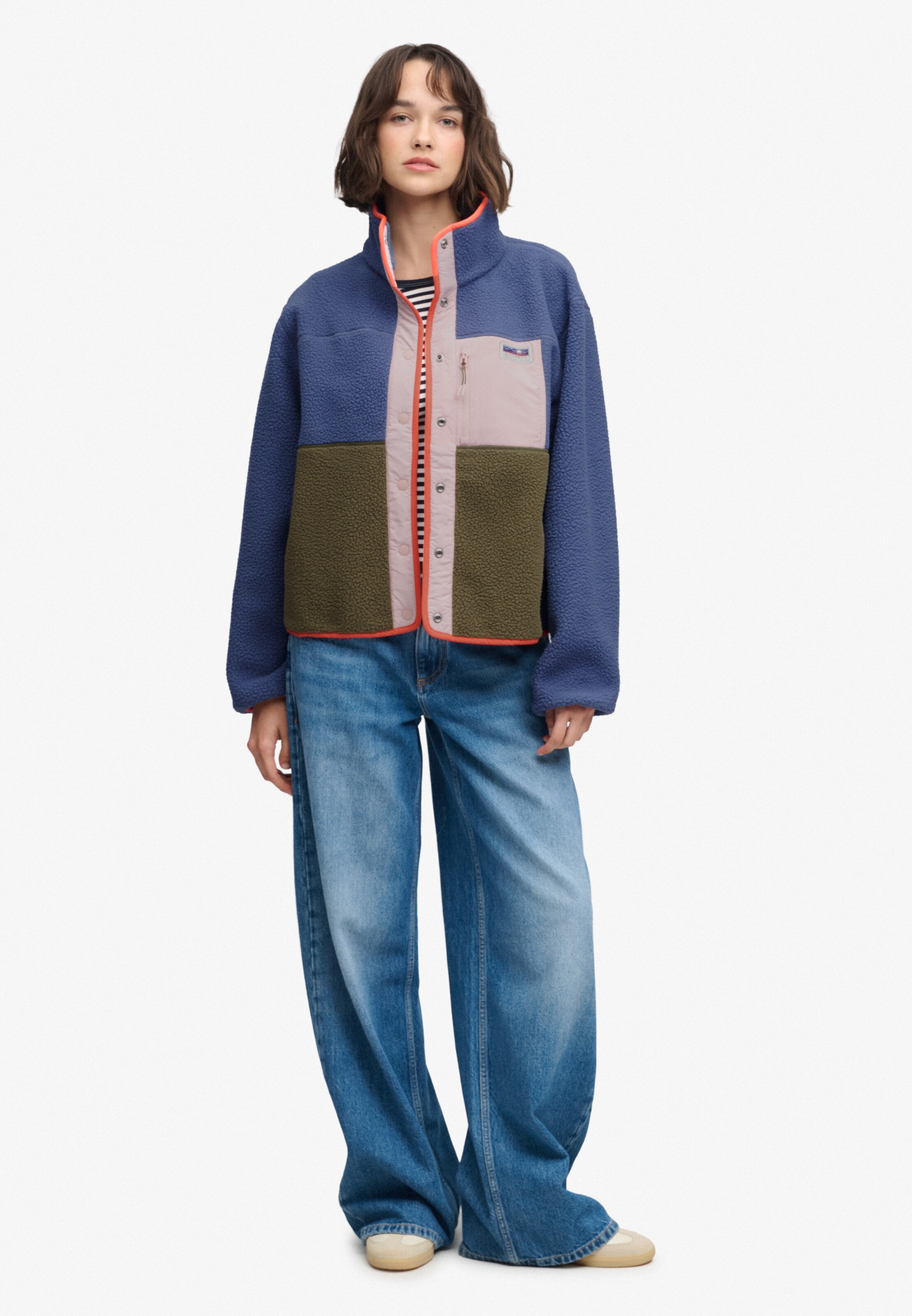 Superdry & Co Fleece jas in Blauw