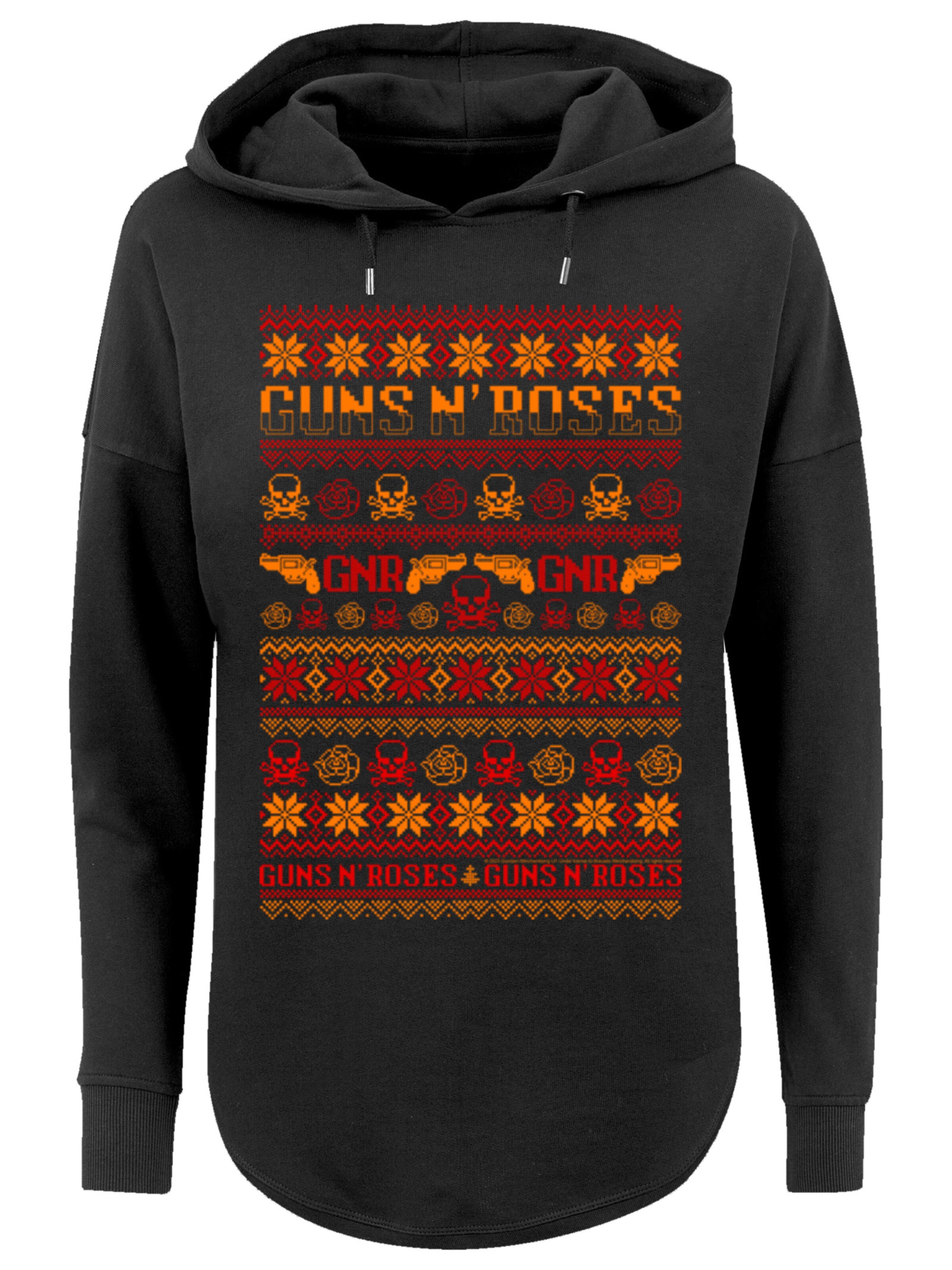 F4NT4STIC Sweatshirt 'Guns And Roses' in Schwarz: Vorderseite