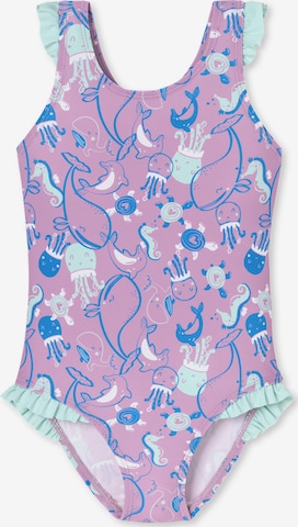 SCHIESSER Badeanzug ' Aqua Kids Girl ' in Pink: Vorderseite