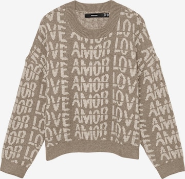 VERO MODA Trui 'VMLove' in Bruin: voorkant