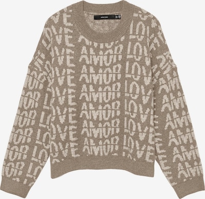 VERO MODA Pullover 'VMLove' in hellbraun / weiß, Produktansicht