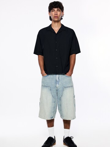 Pull&Bear Wide Leg Shorts in Blau