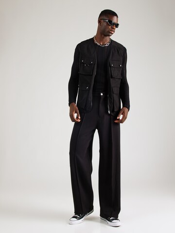 WEEKDAY Wide leg Pantalon in Zwart