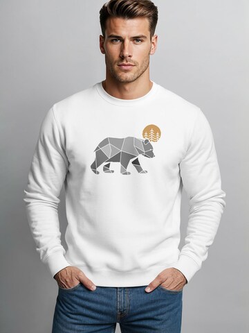 Neverless Sweatshirt 'Polygon Bär'‌‌‌‌‌‌ in Weiß: Vorderseite