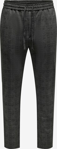 Only & Sons Tapered Trousers in Black: front