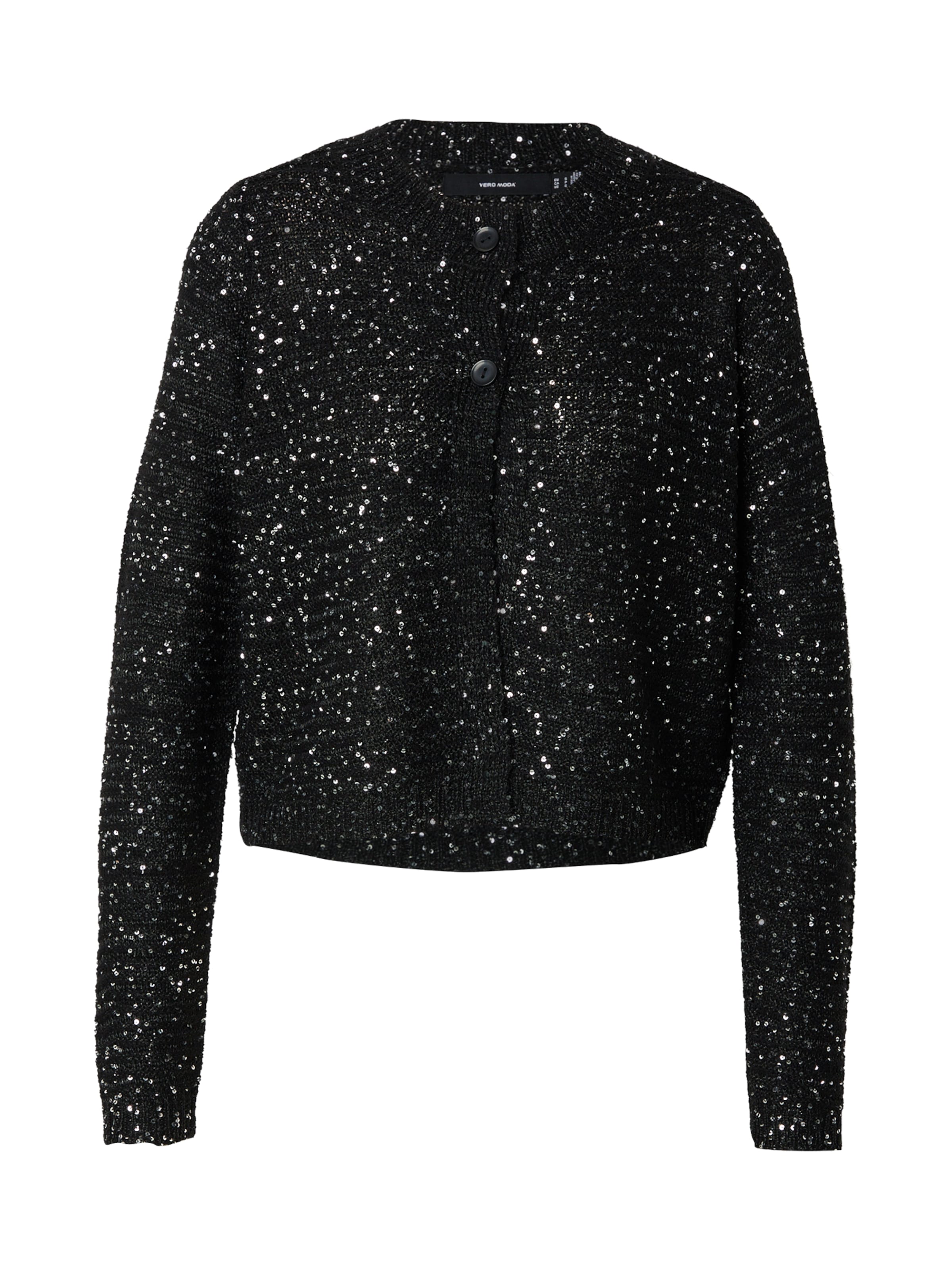 VERO MODA Knit Cardigan 'VMLEILANI' in Black: front