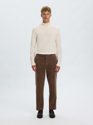 SELECTED - Tapered Pantalón en marrón